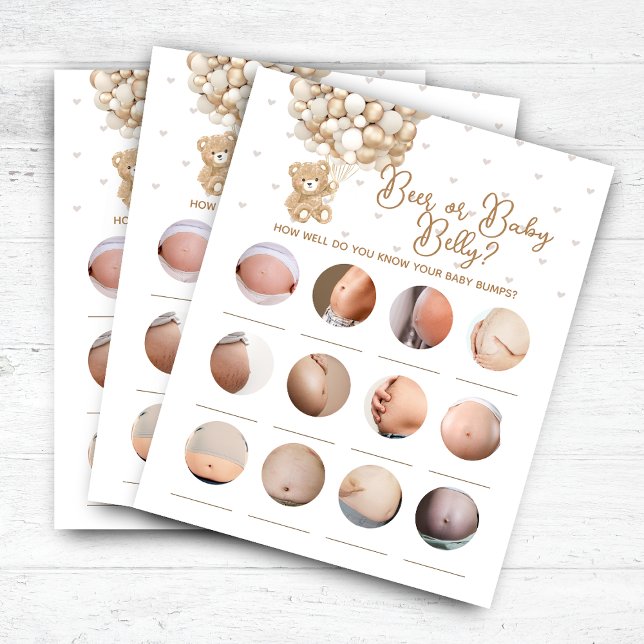 Lámina Juego de Bear Balloon Baby Shower Beer o Baby Bell (Subido por el creador)