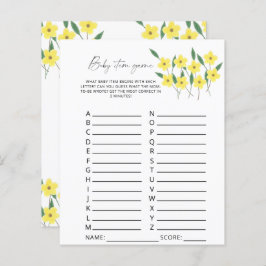 Lámina Juego de Bebé con flores silvestres. Juego Baby Sh