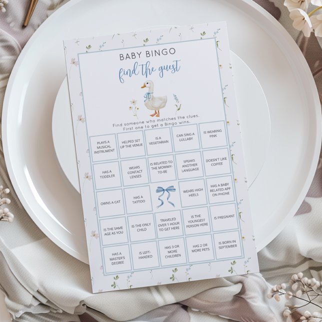 Lámina Juego de bebé Silly Goose Bingo encuentra al invit (Subido por el creador)