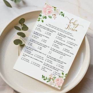 Lámina juego de bebé trivia floral rosa Rubor
