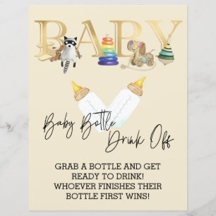 Lámina Juego de beber de botella en baby shower 