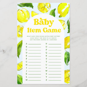 Lámina Juego de Bebés Lemon Retro Baby Shower