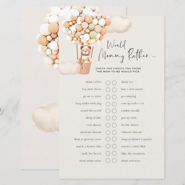 Lámina Juego De Bebés - ¿Sería Mami Más Bien? (Anverso / Reverso)