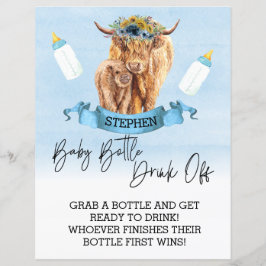 Lámina Juego de bebida de biberón Regalo para ducha Vaca