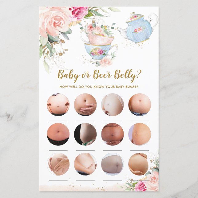 Lámina Juego de Belly de bebes o té para Fiestas de té de (Anverso)