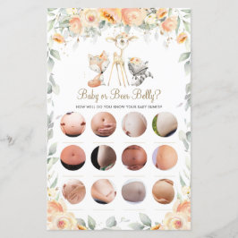 Lámina Juego de Belly de Cerveza o Bebé Floral Animal de 