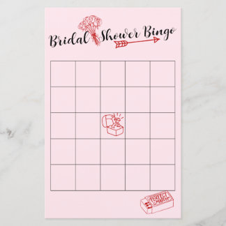 Lámina Juego de Bingo Adorable de Ducha Británica Rosa y