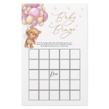 Juego de Bingo Baby Shower Bear