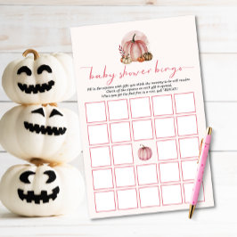 Lámina Juego de bingo Baby Shower Chica de calabaza
