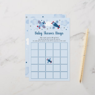 Lámina Juego de Bingo Baby Shower de Airplane Boy