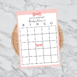 Lámina Juego de Bingo Baby Shower de Bow simple
