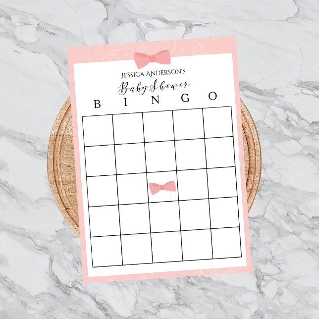 Lámina Juego de Bingo Baby Shower de Bow simple (Subido por el creador)