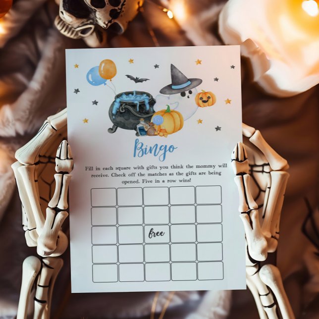 Lámina Juego de Bingo Baby Shower de Boy Little Boo (Ghost Halloween Baby Shower Bingo Game)