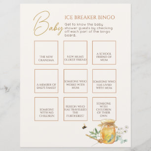 Lámina Juego de Bingo Baby Shower de Cariño dulce