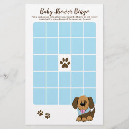 Lámina Juego de Bingo Baby Shower de Chico Cachorro Cacho