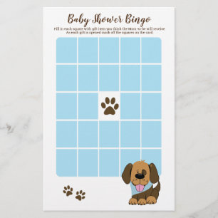 Lámina Juego de Bingo Baby Shower de Chico Cachorro Cacho