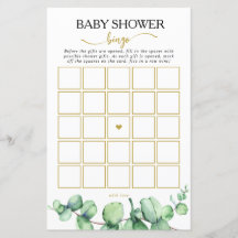 Juego de Bingo Baby Shower de Eucalyptus Balloon