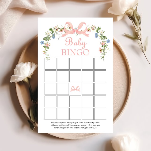 Lámina Juego de Bingo Baby Shower de Flor Rosa (Subido por el creador)