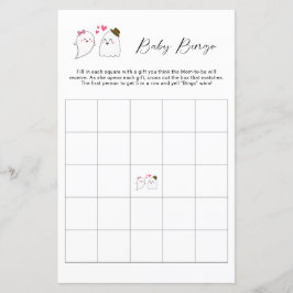 Lámina Juego de Bingo Baby Shower de Halloween Pequeño Fa