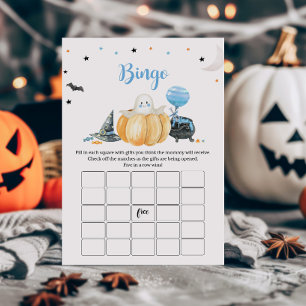 Lámina Juego de bingo Baby Shower de la calabaza azul