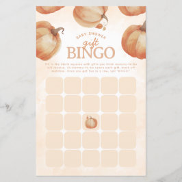 Lámina Juego de Bingo Baby Shower de la Calabaza Caída