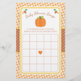 Lámina Juego de Bingo Baby Shower de la Calabaza Caída