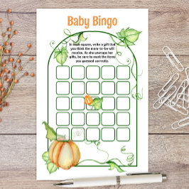 Lámina Juego de Bingo Baby Shower de Little Pumpkin Story