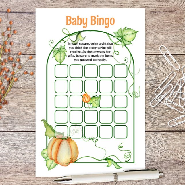 Lámina Juego de Bingo Baby Shower de Little Pumpkin Story (Subido por el creador)