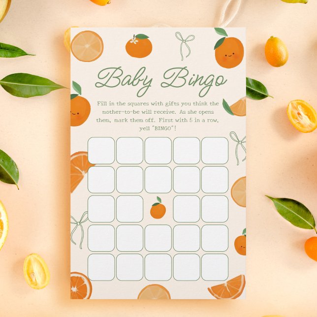Lámina Juego de Bingo Baby Shower de naranja Citrus Littl (Subido por el creador)