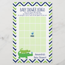 Juego de Bingo Baby Shower de Preppy Alligator