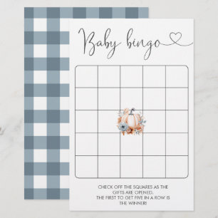 Lámina Juego de Bingo Baby Shower del niño pequeño calaba