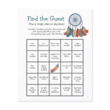 Juego de Bingo Baby Shower Dreamcatcher Find the G