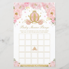 Lámina Juego de bingo Baby Shower Floral Princess