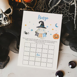 Lámina Juego de Bingo Baby Shower Ghost Little Boo Azul