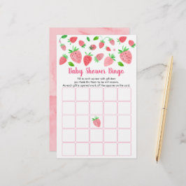 Lámina Juego de bingo Baby Shower Greenery Strawberry