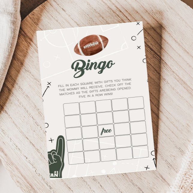 Lámina Juego de bingo Baby Shower para fútbol (Football Sports Baby Shower Bingo Game)