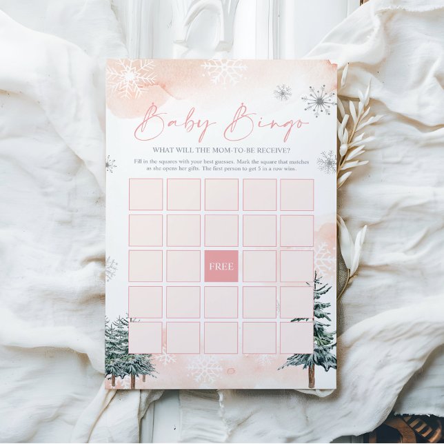 Lámina Juego de bingo Baby Shower para invierno (Subido por el creador)