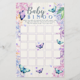 Lámina Juego de bingo Baby Shower para mariposa | Juego d