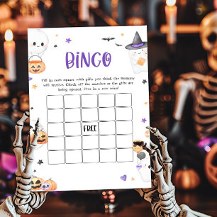 Lámina Juego de Bingo Baby Shower Purple Halloween Little