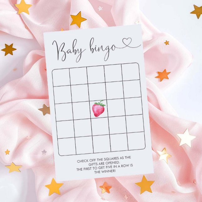 Lámina Juego de Bingo Baby Shower Strawberry (Subido por el creador)