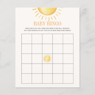 Lámina Juego de Bingo Baby Shower Sunshine