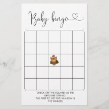 Juego de bingo Baby Shower Woodland de invierno