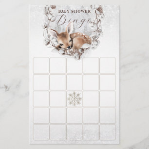 Lámina Juego de bingo Baby Shower Woodland Oh Deer Winer