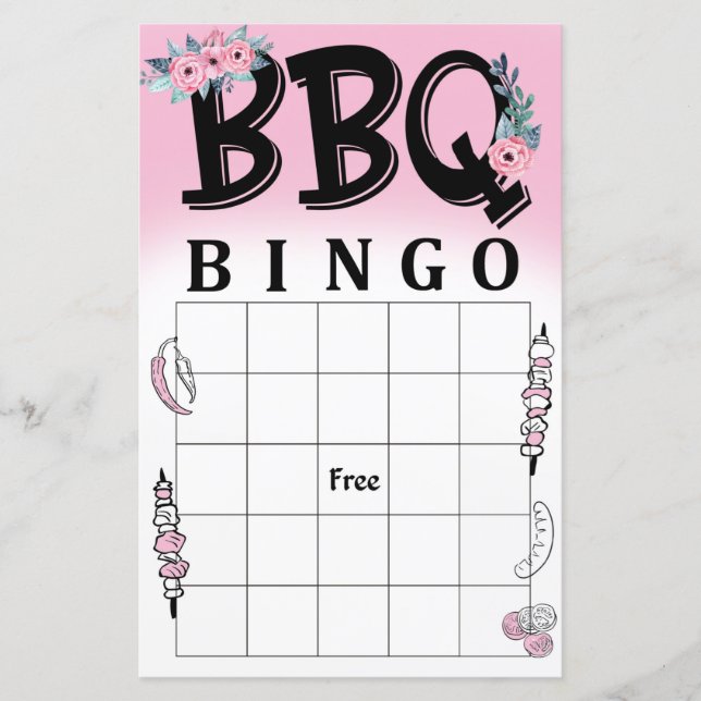Lámina Juego de bingo BBQ (Anverso)