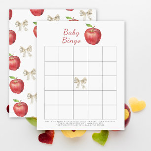 Lámina Juego de Bingo Bebé Manzana Acuarela