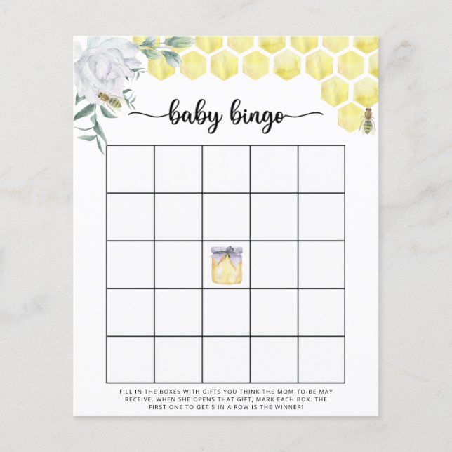 Lámina Juego de bingo Bee Baby (Anverso)