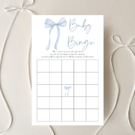 Lámina Juego de bingo Blue Bow Coquette Boy Baby Shower