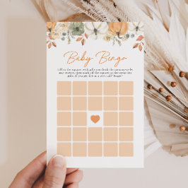 Lámina Juego de Bingo Boho Little Pumpkin Floral Baby Sho