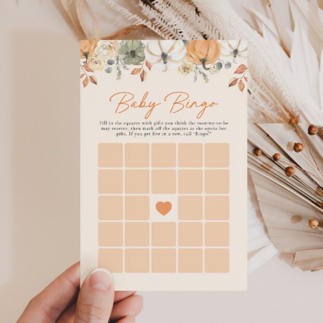 Lámina Juego de Bingo Boho Little Pumpkin Floral Baby Sho (Subido por el creador)