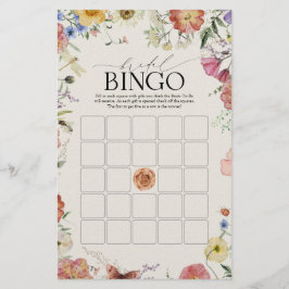 Lámina Juego de Bingo Bridal Flowers